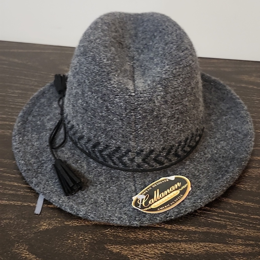 Callana Grey Wool Fedora Hat Nwt New Knit Millinery - Picture 2 of 10